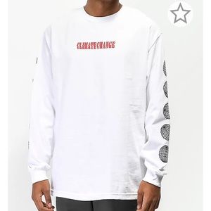 NWT Moodswings Climate Change White Long Sleeve T-Shirt Medium